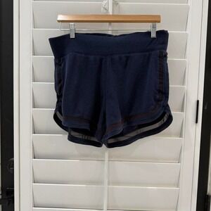 Athletic Works Navy Blue Athletic‎ Shorts Mesh Trim Workout Gym Size Medium